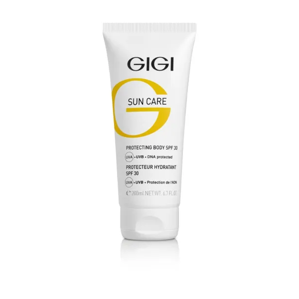 GIGI Sun Care Protecting Body SPF30, sunscreen body cream, body cream SPF 30, moisturizing body cream with SPF, sunburn protection cream SPF30, professional GIGI cosmetics, protective body cream with SPF, body lotion with SPF 30, body skincare with SPF protection, anti-photoaging body cream