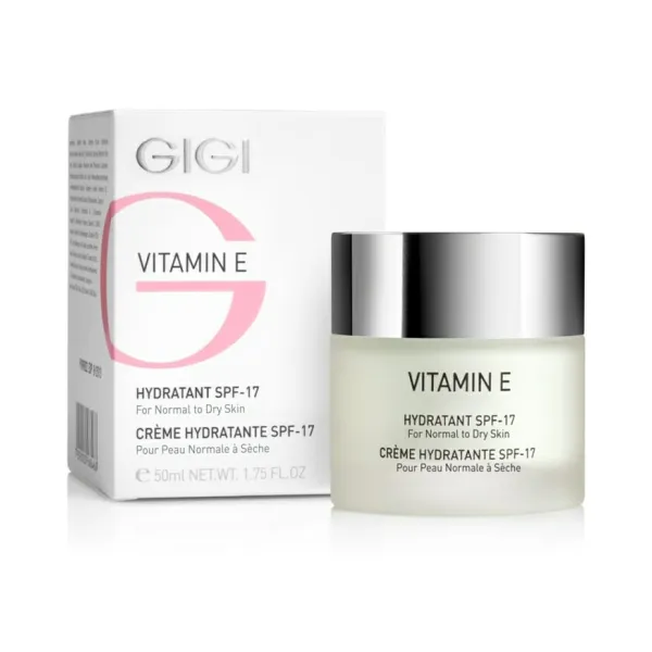 GIGI Vitamin E Hydratant SPF-20, moisturizing cream for normal to dry skin, day cream with SPF20, face cream with vitamin E, protective cream for dry skin, hydrating cream with sun protection, cream against skin dryness, professional GIGI cream SPF20, daily skincare cream, anti-aging moisturizing cream